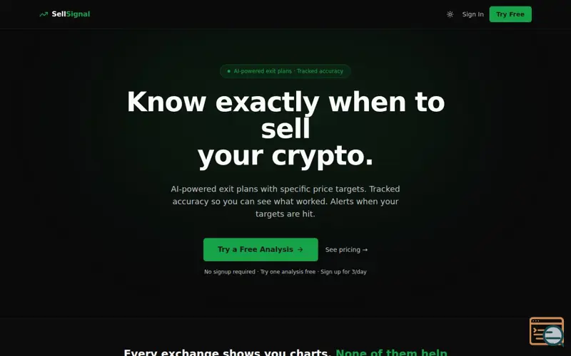 Screenshot of SellSignal