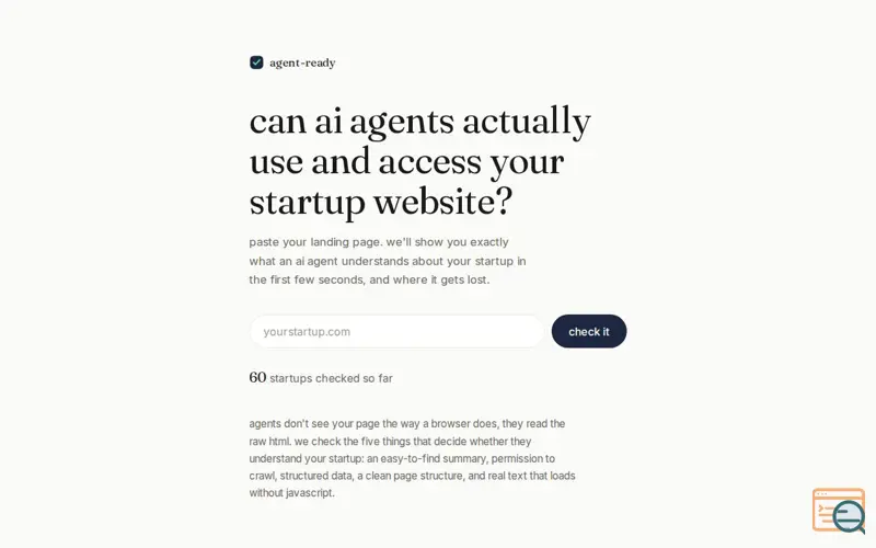 Screenshot of Agent-ready