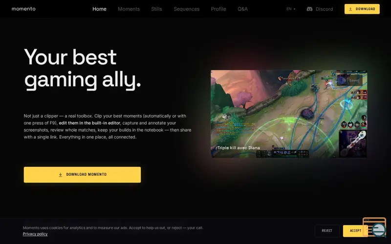 Screenshot of Momento