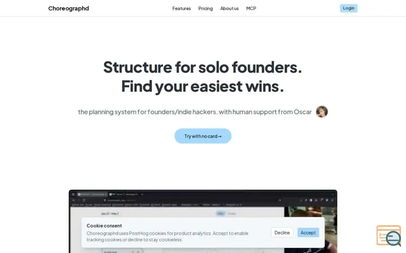 Screenshot of Choreographd, a launch using Better Auth