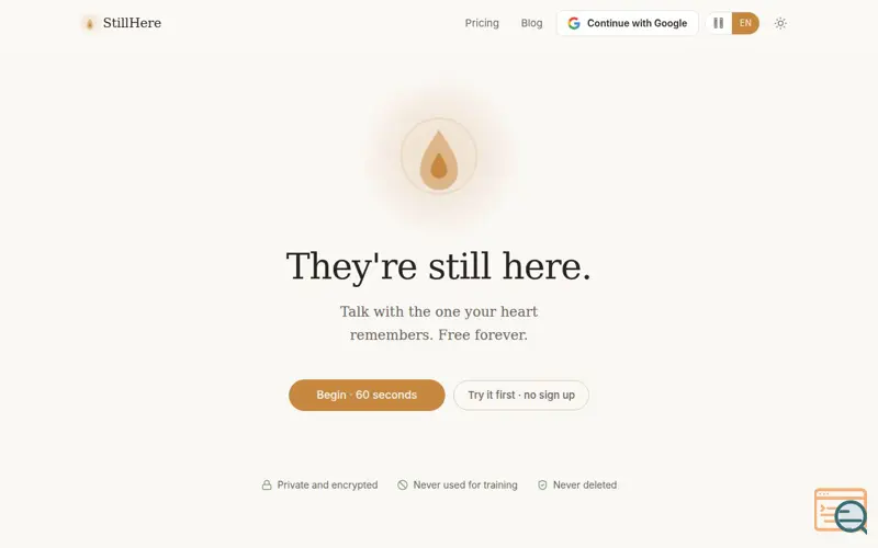 Screenshot of StillHere