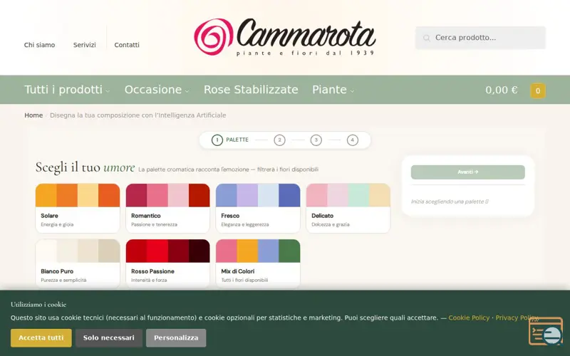 Screenshot of Consegna Fiori a Napoli, a launch using Google Language Translator