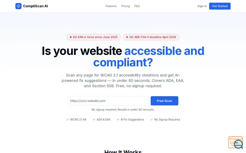Screenshot of Compliscan