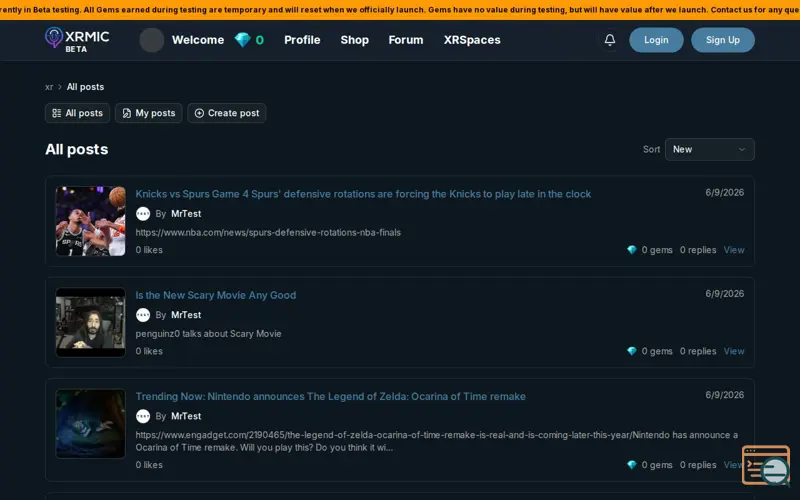 Screenshot of XRMic