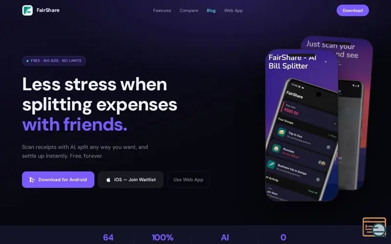 Screenshot of Fairshare - AI Bill Splitter