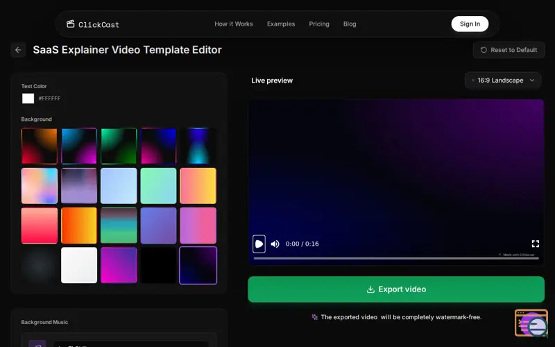 Screenshot of Clickcast