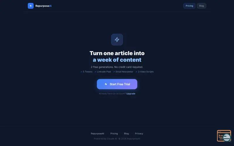 Screenshot of AI Content Repurposer