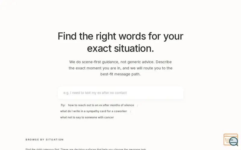 Screenshot of WhatToSay