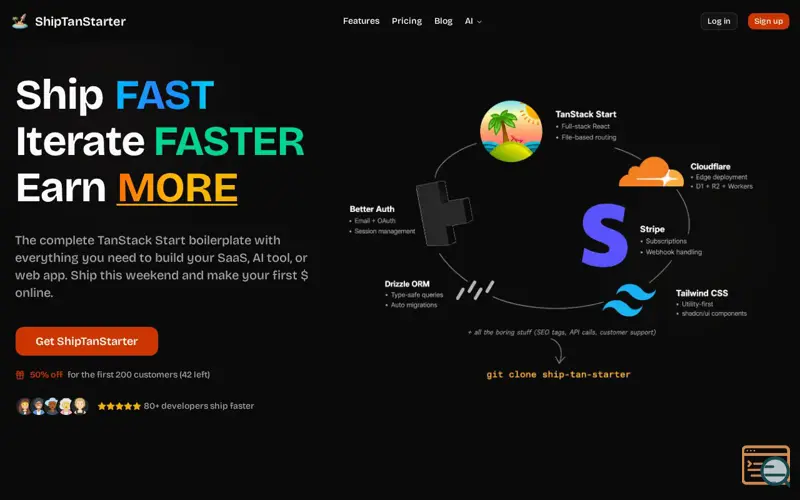 Screenshot of ShipTanStarter
