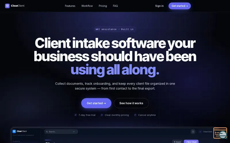 Screenshot of ClearClient