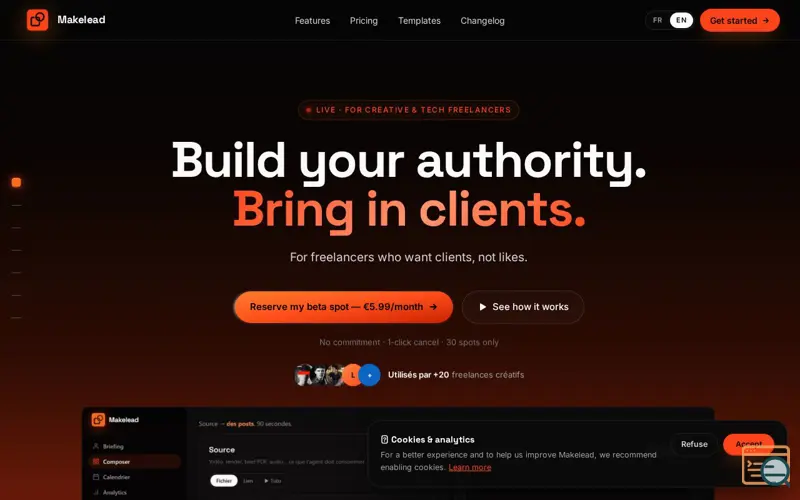 Screenshot of Makelead