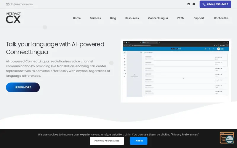 Screenshot of ConnectLingua.ai Real Time Translation, a launch using LogMeIn