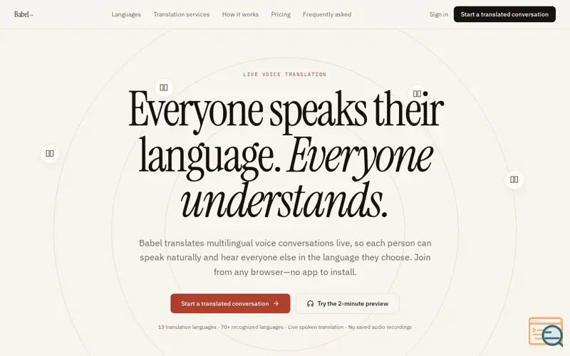 Screenshot of Babel