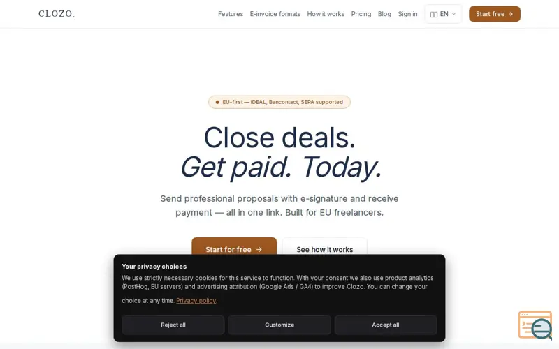 Screenshot of Clozo