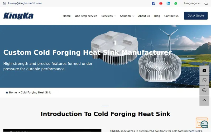 Screenshot of Custom Cold Forging Heat Sink