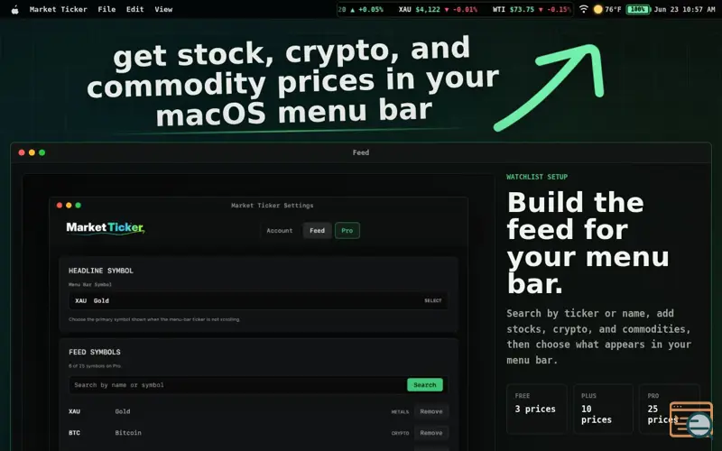 Screenshot of Market Ticker