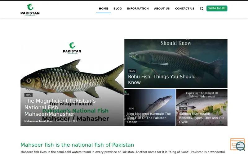 Screenshot of Pakistan National Fish