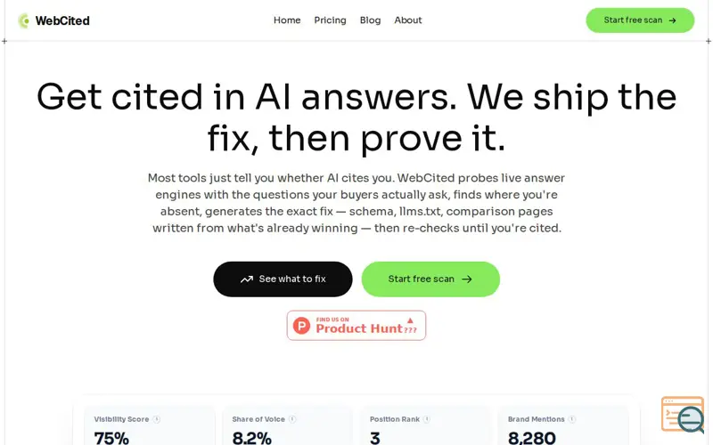Screenshot of WebCited