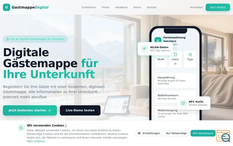 Screenshot of GastmappeDigital