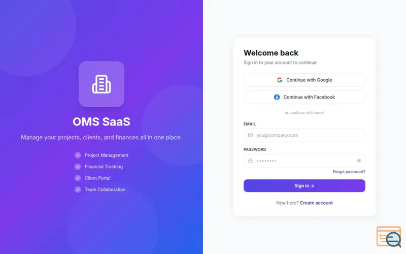Screenshot of OMS SaaS
