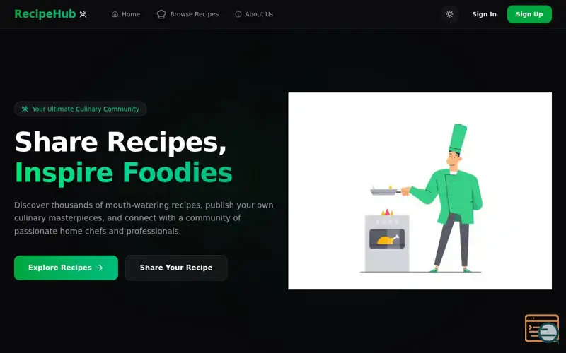 Screenshot of RecipeHub