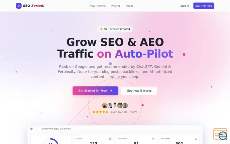 Screenshot of SEO Sorted