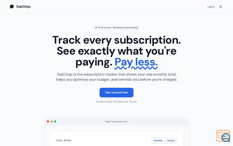 Screenshot of SubCrisp