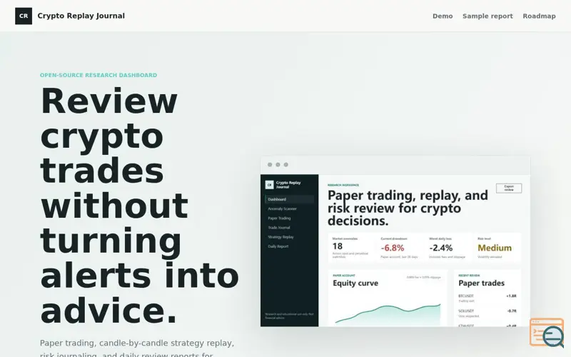 Screenshot of Crypto Replay Journal