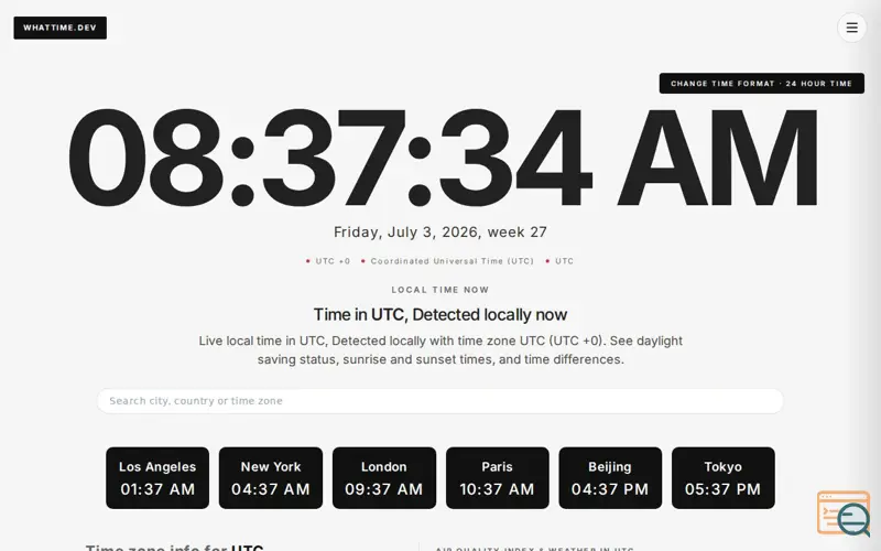 Screenshot of WhatTime.dev