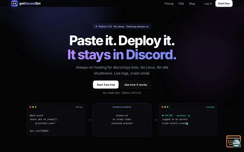 Screenshot of getDiscordBot