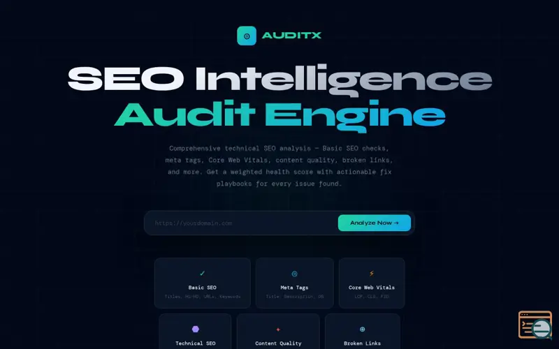 Screenshot of AuditX SEO Audit