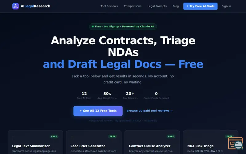 Screenshot of AILegalResearch