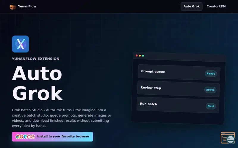 Screenshot of Grok Batch Studio - AutoGrok