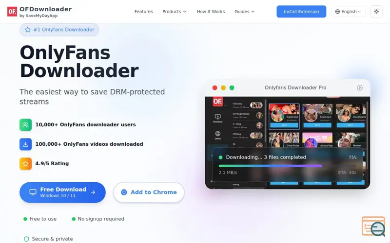 Screenshot of OFdownloader