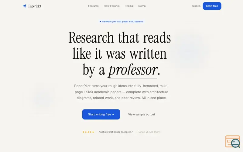 Screenshot of PaperPilot