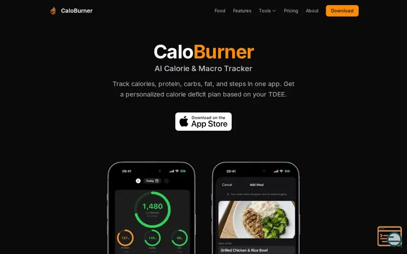 Screenshot of CaloBurner