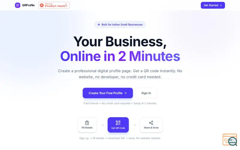 Screenshot of QRProfile