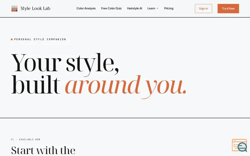 Screenshot of Style Look Lab