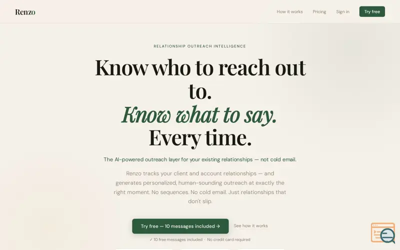 Screenshot of Renzo