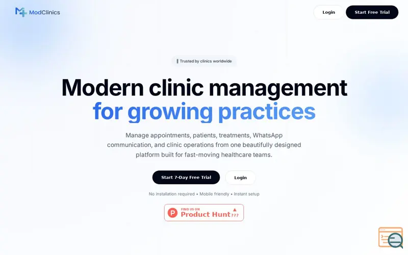Screenshot of ModClinic