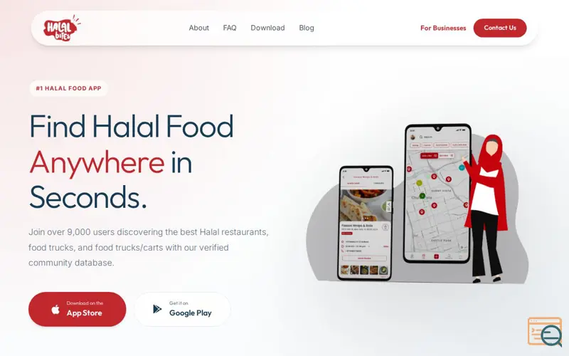 Screenshot of Halal Bites