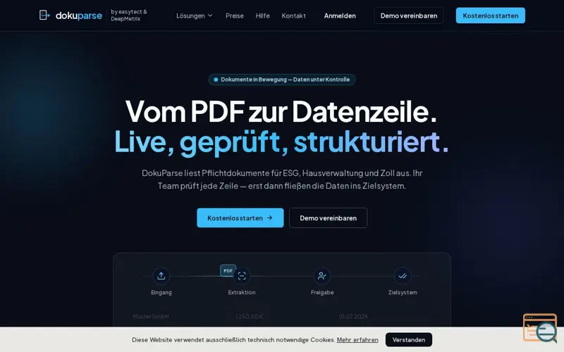 Screenshot of DokuParse