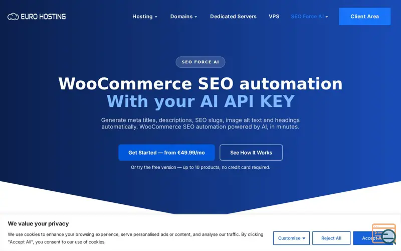 Screenshot of SEO Force AI, a launch using Contact Form 7