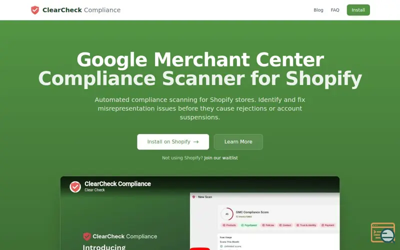 Screenshot of ClearCheck