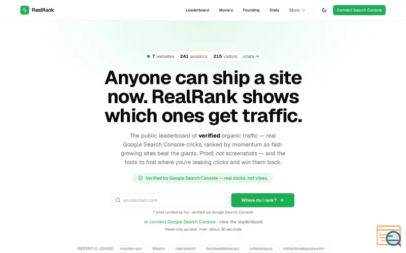 Screenshot of Real rank, a launch using LetsLaunch.Today