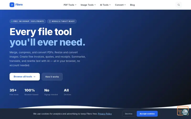 Screenshot of Filero