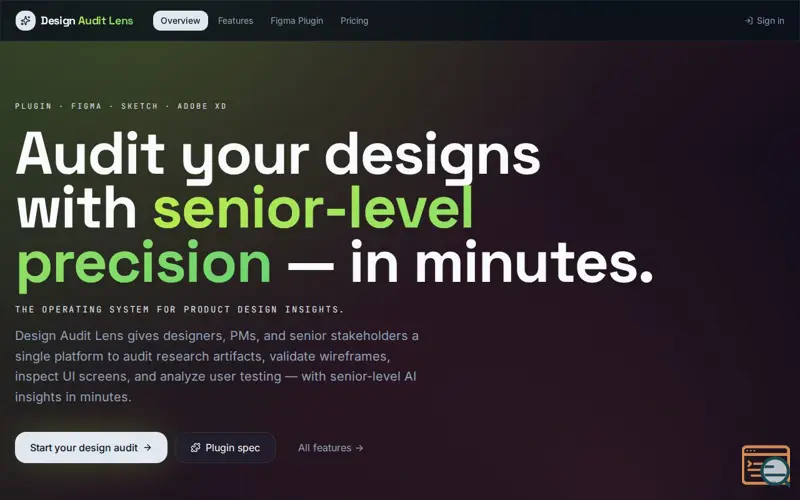 Screenshot of Design Audit Lens