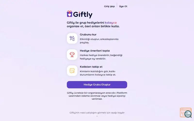 Screenshot of The Giftly App