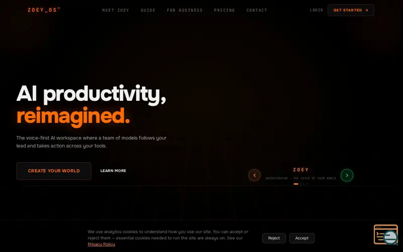 Screenshot of Zoey OS
