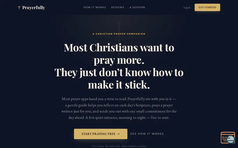 Screenshot of Prayerfully